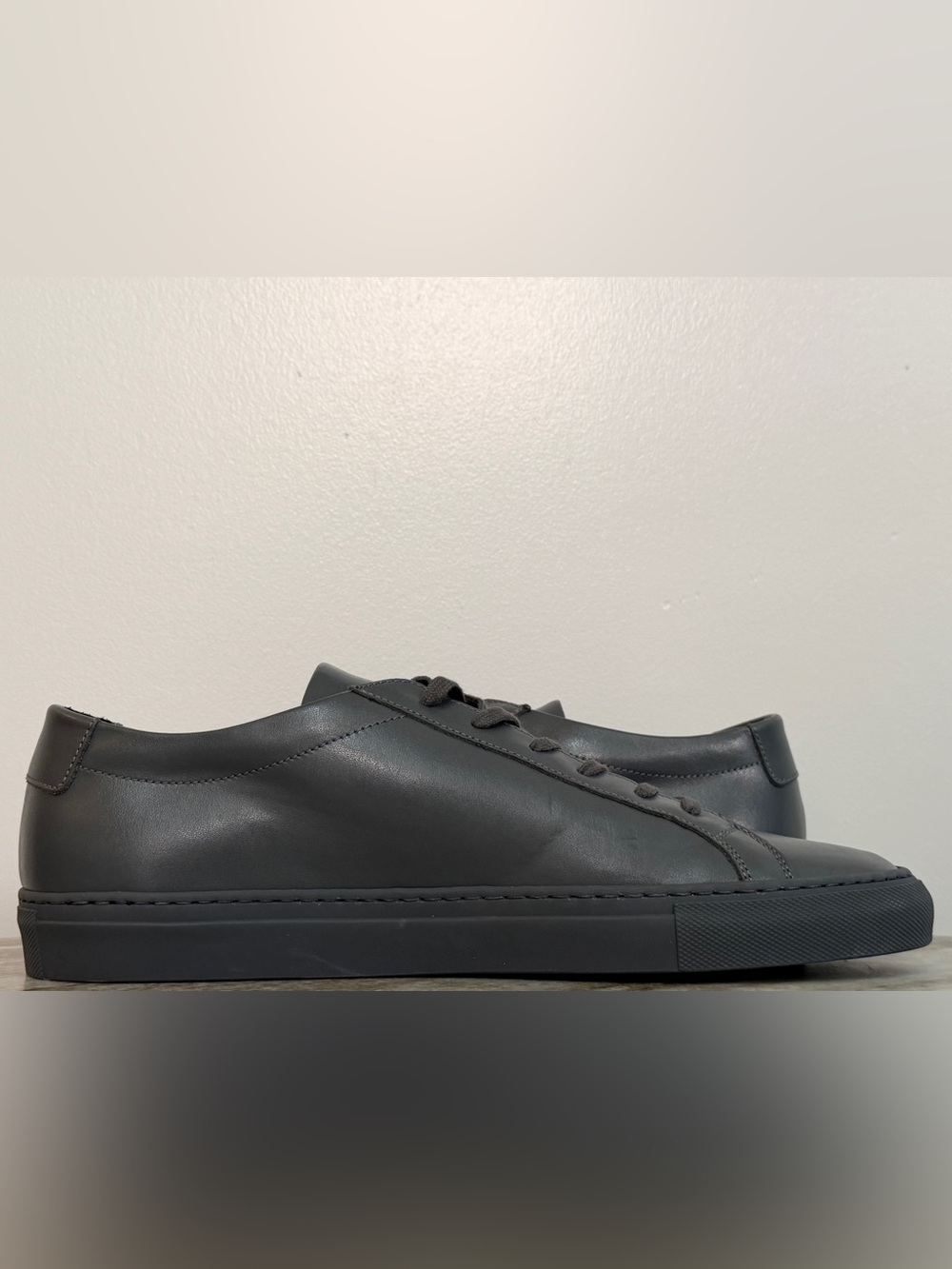 COMMON PROJECTS ORIGINAL ACHILLES LOW GRAY LEATHER 11 44 MINIMALIST $500 ITALY - Picture 6 of 11